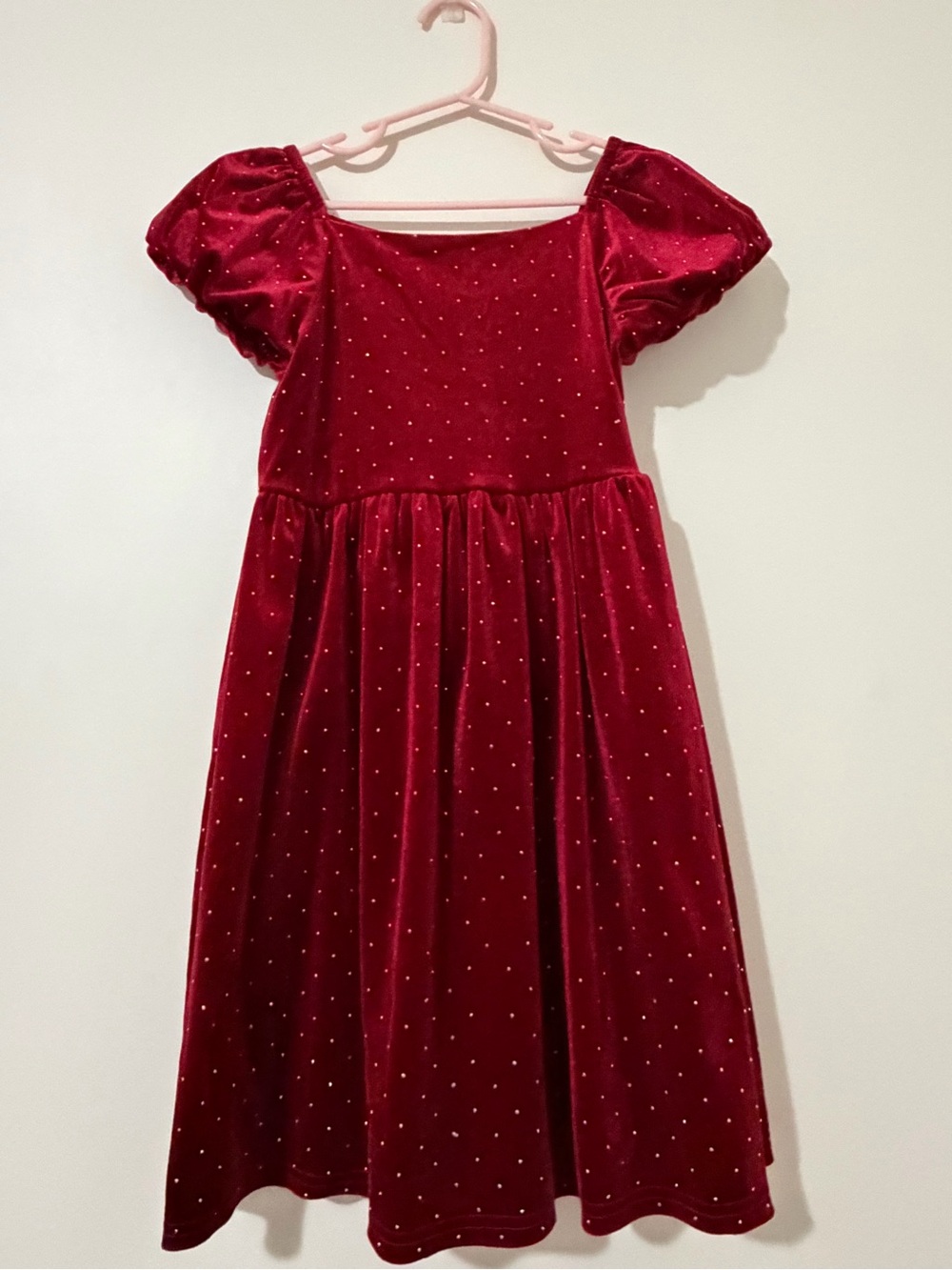Blueberi Boulevard Red Velvet Sparkly Dress